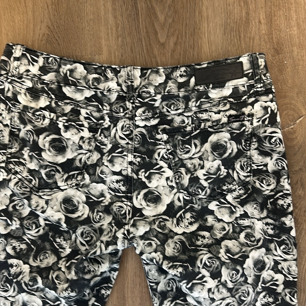 Graphic Statement Jeans Slim Cropped Streetwear Glam Edgy Seven 7 Trendy - Picture 11 of 15